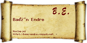 Baán Endre névjegykártya