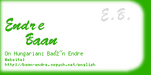 endre baan business card